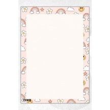 A4 Bloknot Çizgisiz Defter - 50 Yaprak - Memopad - Notepad - Not Defteri - Not Kağıdı - 4160 Çok Renkli