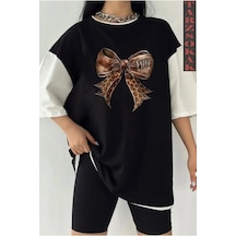 Tarzsokak Deri Fiyonk Siyah Oversize Çift Renk Siyah