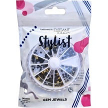 Elegant Touch Stylist Nail Art Taş Seti Siyah-sarı Farklı Desenlerde 240 Adet