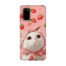 Samsung Galaxy S20 Uyumlu Baskılı Şeffaf Telefon Kılıfı Koleksiyon: Kawaii Cat 1