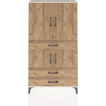 Arges Dolap 3 Raflı 3 Çekmeceli 4 Kapaklı 88x30x163 Aytaşı-çam Aytaşı