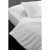 Varol Eris Serisi Pamuk Saten King Size Otel Nevresimi-Yorgan Kıl Beyaz