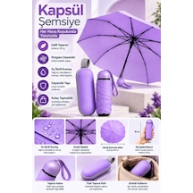 Mor Kapsül Şemsiye Su İticili Kumaş Dayanıklı Gövde Ve Çanta İçin Özel Taşıma Kılıfı Belirtilmemiş