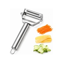 Paslanmaz Çelik Sebze Meyve Soyacağı, 20 Cm, Patates Havuç Kabak Jülyen Şerit Düz Tırtıklı Soyucu, Soyacak, Di