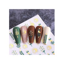 Nailist Greeny - Yeşil Altın Yaldızlı Bohem Yapışkanlı Tırnak Sticker Nail Art Tırnak Dövmesi 62307790