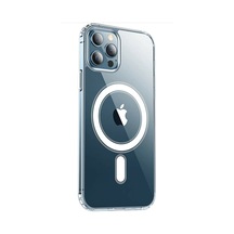 Iphone 12 Pro Max Manyetik Kablosuz Şarjlı Şeffaf Kılıf