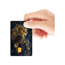 Aslan Burcu Temalı Parlak Kredi/banka Kart Kaplama Sticker Standart