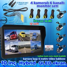4 Adet Beyaz Ledli Kelebek Kamera Ve 10'' 6 Kanallı Monitör Seti