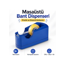 Mavi Masaüstü Bant Dispenseri Bant Kesici Aparat 1 Adet