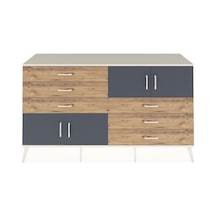 Hyperion Konsol 2 Raflı 6 Çekmeceli 4 Kapaklı 176x44x99 Aytaşı-antrasit/çam Aytası/antrasıt - Aytası