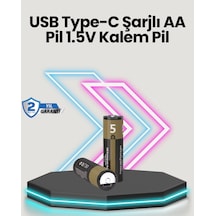 Yüksek Performanslı Aa Usb Şarjlı Lityum Pil 1.5v Sabit Güç 2 Li Paket