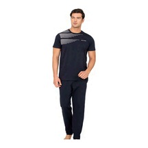 Pierre Cardin 6123 Erkek Kısa Kollu Bisiklet Yaka Pijama Takımı-lacivert