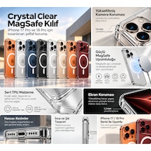 İphone 17 Pro Premium Seffaf Sert Tpu Crystal Clear Magsafe Ozellikli Kılıf