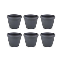 Omnipazar So-hs04 Plastik Hasır Desenli Saksı 15 Lt Antrasit 6 Adet