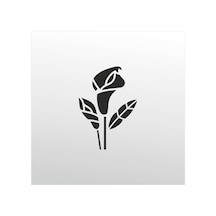 Folyo Sticker Çiçek Deseni Adkpquy351 50cm Uzunluk Siyah