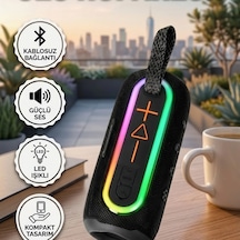 Led Işıklı Kablosuz Bluetooth Hoparlör Kırmızı Ip67 Suya Dayanıklı