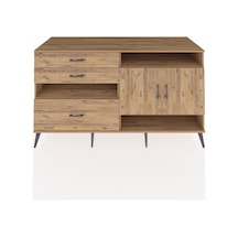 Kronos Konsol 4 Raflı 3 Çekmeceli 2 Kapaklı 176x59x99 Çam-çam Çam-çam
