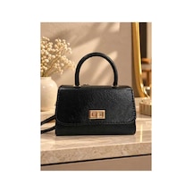 Names Bag Aura-gold Kilitli Tek Saplı Kadın Mini El Ve Omuz Çantası Siyah