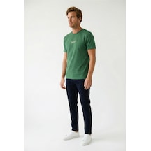 Redline Kriv Yeni Sezon Erkek Slim Fit Baskılı Tişört Nefti