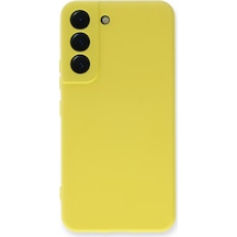 Samsung Uyumlu Galaxy S22 Plus Kılıf Nano İçi Kadife Silikon Sarı\