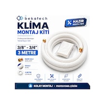 Boru Klima Montaj Seti Alüminyum Bakır Uçlu 3/8-3/4 5 Mt Beyaz