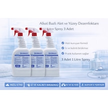 Alkol Bazlı Alet Ve Yüzey Dezenfektanı 1 Litre Sprey 3 Adet