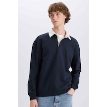 About Blank Defacto Boxy Fit Polo Yaka Sweatshirt E6523ax24wn Acı Kahverengi