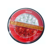 Led Yuvarlak 4 Fonksiyonlu Stop-sinyal-park Lambası 10-30v E9 Belgeli Sol
