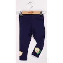 Toontoy Kids Toontoy Kız Bebe Garni Nakışlı Tayt Lacivert