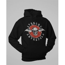 Sevbano Avenged Sevenfold Baskılı Unisex Oversize Rock Metal Hoodie Siyah