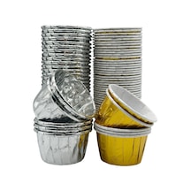 Gold Ve Silver Muffin Kek Kapsülü Altın Gümüş 50li - V Kağıt Çok Renkli Diğer