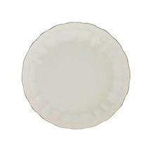 Kütahya Porselen Bone Luz Altın File Çukur Tabak 20cm Tekli Çok Renkli