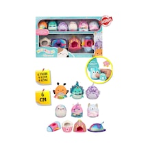Micromallows Squishmallows Mini Peluş Oyuncak 6 Figür + 4 Aks. + 4 Giysi Figür Seti - 6 Cm - Mod-1 Çok Renkli