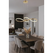 Zerafet Modern Gold Led Avize Yatak Odası - Hol - Salon Gold