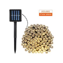 Ulzyvf Güneş Enerjili 200 Led Su Geçirmez Bahçe Işıkları, Noel Parti Dekorasyon Aydınlatma