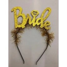 Mey İthalat Altın Renk Bekarlığa Veda İtalik Yazı Alyanslı Bride Taç