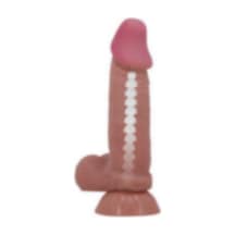 Morgece 19,4 Cm Çift Katmanlı Kıkırdak Yapılı Gerçekçi Melez Belden Bağlamalı Dildo Penis