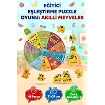 41 Parça Akıllı Meyveler Eğitici Eşleştirme Puzzle Oyunu - Çocuklar İçin Renkli Öğrenme Macerası