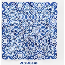 Azulejo Çini Desen 70 70cm Bandana/fular Çok Renkli