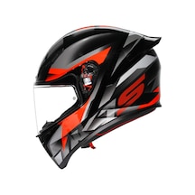 Agv Kask K1 S Fastlap Black Grey Red Kapalı Kask Renkli
