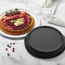 Yanmaz Yapışmaz Emaye Turta Kek Kalıbı 30cm Emaye Beyaz Diğer