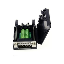 D-Sub Konnektör - 2 Sıra 15 Pin - Erkek - Klemensli