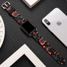E2M Apple Uyumlu  Watch 38-40mm KRD-24 Kamuflaj Mavi Kordo