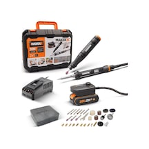 Worx WX988 MakerX 20Volt 2.0Ah Kömürsüz Profesyonel Kalem Tipi Gravür Seti + Dijital Lehim ve Ahşap Yakma Seti + 46 Parça Aksesuar