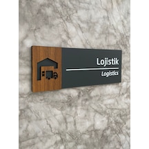 Wooden Serisi Lojistik Departman Kapı İsimliği Yönlendirme Levhas