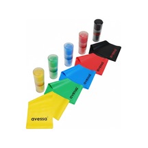 5'li Tüpte Pilates Bant Seti Sarı 0.35mm X Yeşil 0,40mm X Mavi 0,45mm X Kırmızı 0,50mm X Siyah 0,55m - Ev Fitness Bandı-direnç Lastiği-egzersiz Lastiği-esneme Bandı-direnç Bandı-evde Spor-egzersiz Çok Renkli