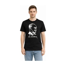 Efnaz Style Erkek Atatürk Baskılı Tişört Kısa Kollu Bisiklet Yaka T-shirt - Siyah Efnaz Style Erkek Atatürk Baskılı Tişört Kısa Kollu Bisiklet Yaka T-shirt - Siyah