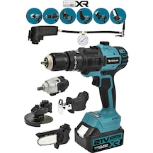 Assur ASR1029 21V Çift Akü 6 Başlıklı Set Mavi