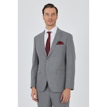 İmza Gri Mono Yaka Esnek 6 Drop Comfort Fit Classic Takım Elbise 1001250104 Gri