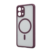Xiaomi Redmi 15c 5g Loji Magsafe Kapak - Bordo Çok Renkli